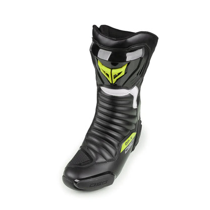 DSG GP-X RIDING BOOTS BLACK YELLOW FLUO