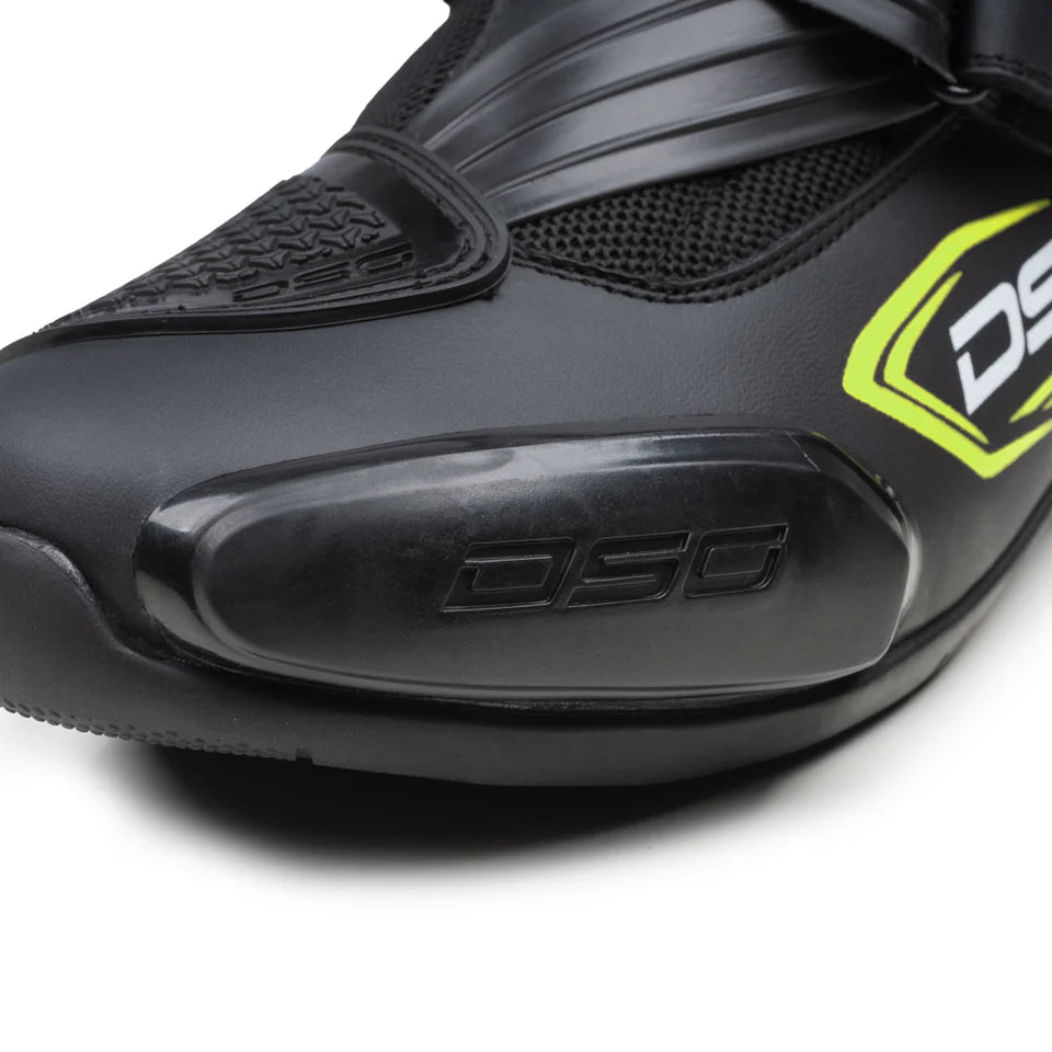 DSG GP-1 RIDING BOOTS BLACK YELLOW FLUO