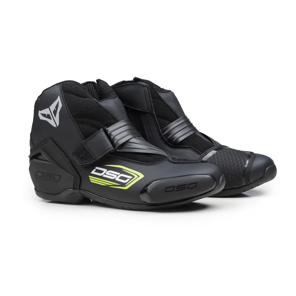 DSG GP-1 RIDING BOOTS BLACK YELLOW FLUO