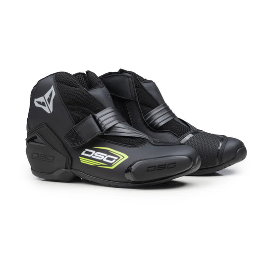 DSG GP-1 RIDING BOOTS BLACK YELLOW FLUO