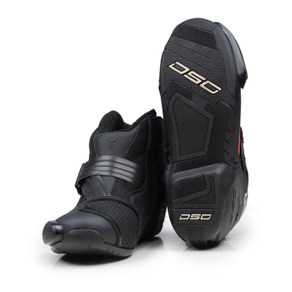 DSG GP-1 RIDING BOOTS BLACK RED