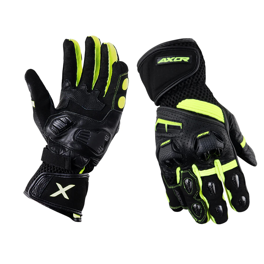 AXOR GATOR RIDING GLOVES BLACK NEON GREEN