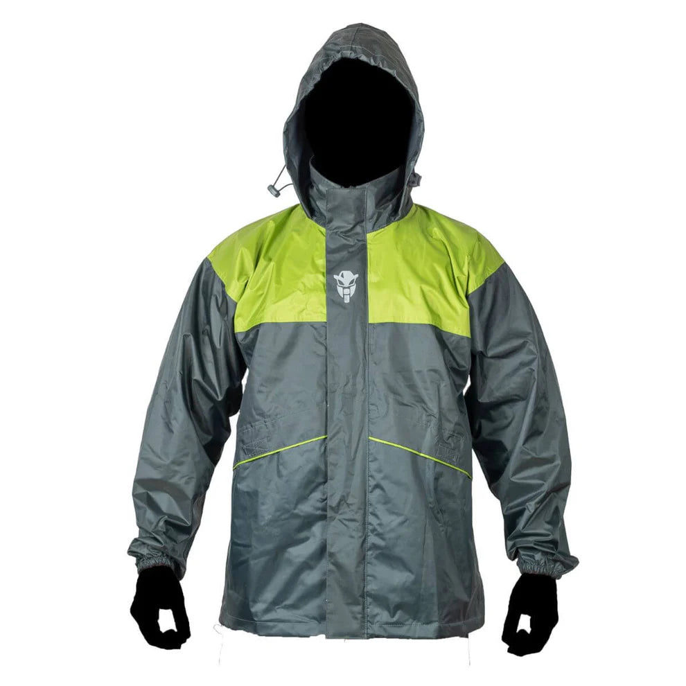 MOTOTECH HURRICANE AIR TOURPRO WATERPROOF RAIN OVERJACKET – GREY + GREEN