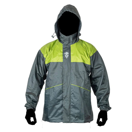 MOTOTECH HURRICANE AIR TOURPRO WATERPROOF RAIN OVERJACKET – GREY + GREEN