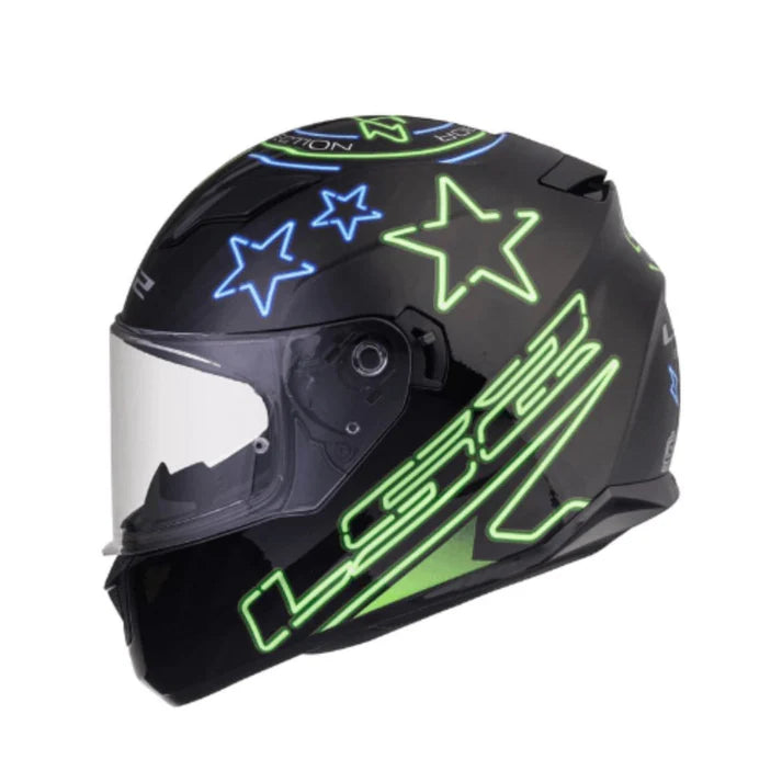 LS2 FF320 STREAM EVO NEON BLACK FLUO GREEN BLUE