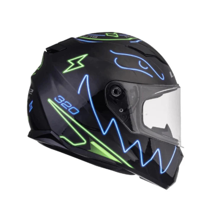 LS2 FF320 STREAM EVO NEON BLACK FLUO GREEN BLUE