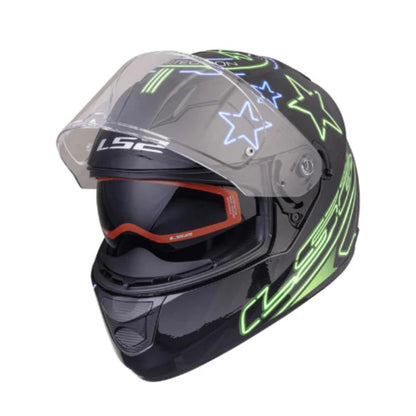 LS2 FF320 STREAM EVO NEON BLACK FLUO GREEN BLUE