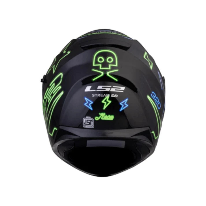 LS2 FF320 STREAM EVO NEON BLACK FLUO GREEN BLUE