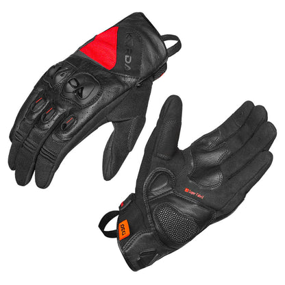 KORDA HYBRID GLOVES WITH D3O BLACK RED