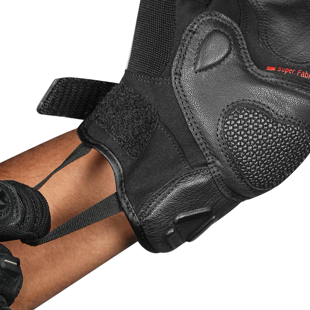 KORDA HYBRID GLOVES WITH D3O BLACK RED
