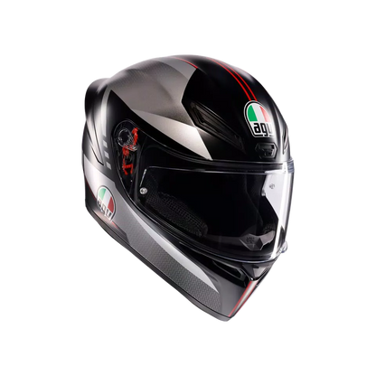 AGV K1 S  LAP MATT BLACK/GREY/RED  DOT(E2206)