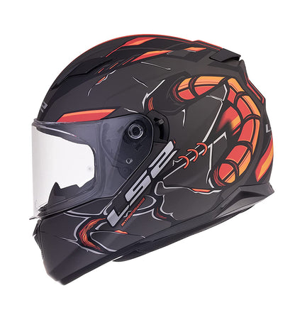 LS2 FF320 STREAM EVO ZUKO BLACK HI-VIZ ORANGE