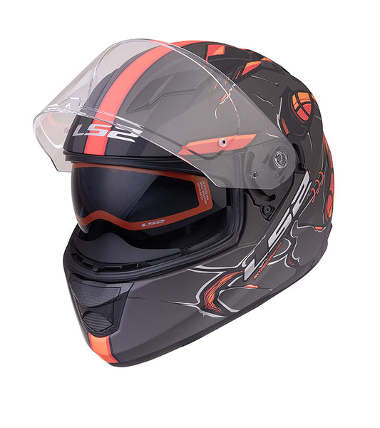LS2 FF320 STREAM EVO ZUKO BLACK HI-VIZ ORANGE
