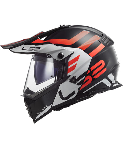 LS2 MX436 PIONEER EVO ADVENTURER BLACK WHITE ORANGE