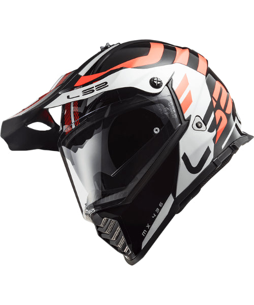 LS2 MX436 PIONEER EVO ADVENTURER BLACK WHITE ORANGE