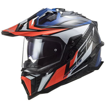 LS2 MX701 CARBON FOCUS GLOSS BLUE WHITE RED