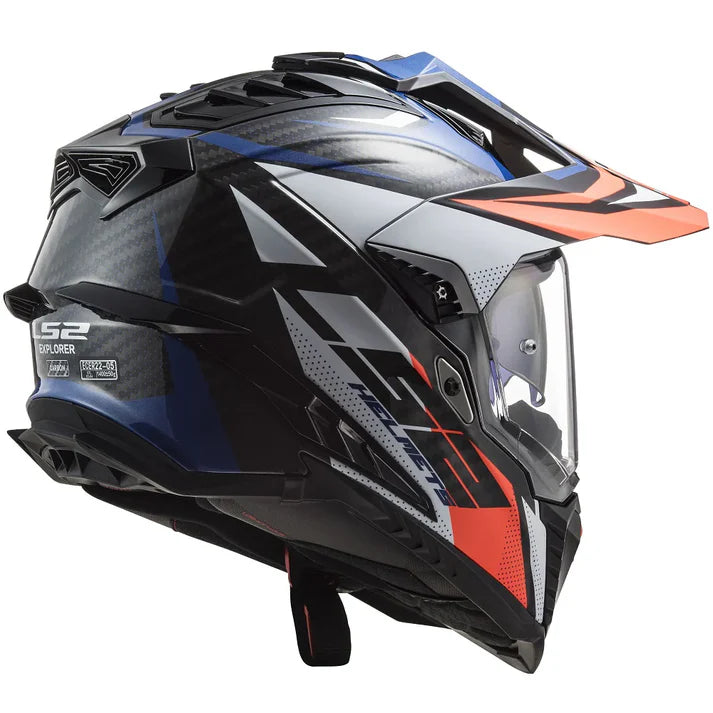 LS2 MX701 CARBON FOCUS GLOSS BLUE WHITE RED