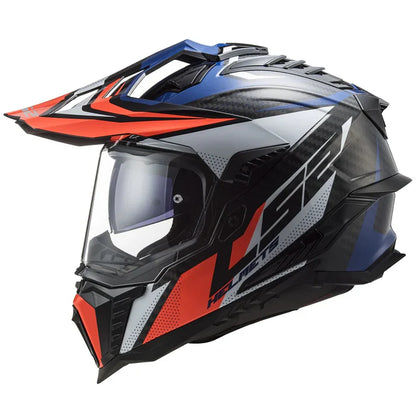 LS2 MX701 CARBON FOCUS GLOSS BLUE WHITE RED
