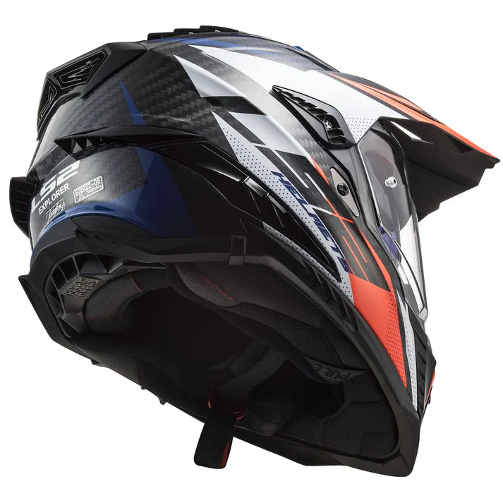 LS2 MX701 CARBON FOCUS GLOSS BLUE WHITE RED