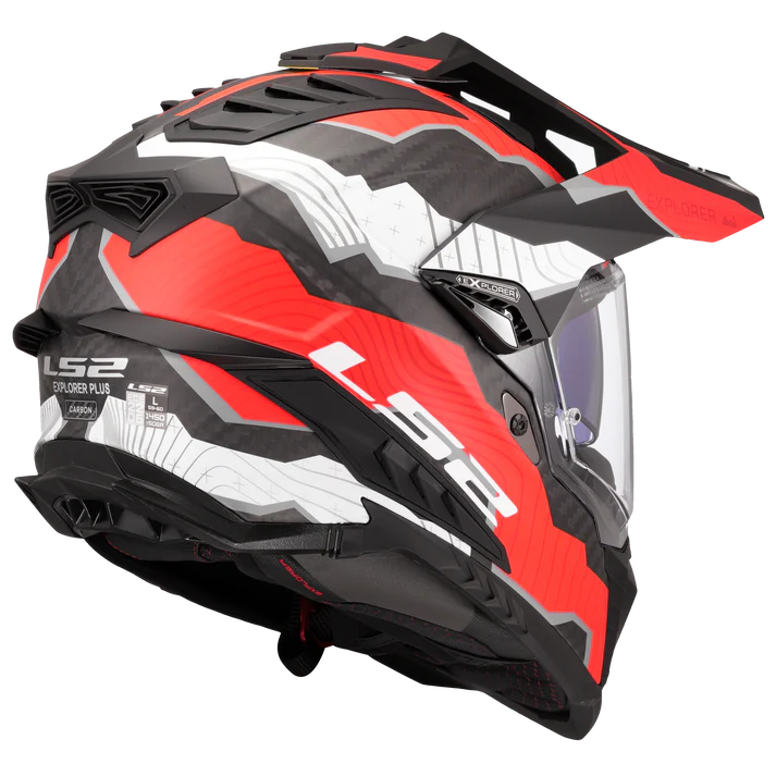 LS2 MX701 CARBON EXPLORER TRICK WHITE RED