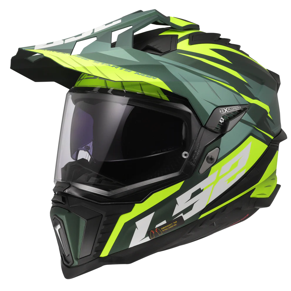LS2 MX701 EXPLORER SPIRE GREEN H-VIS YELLOW
