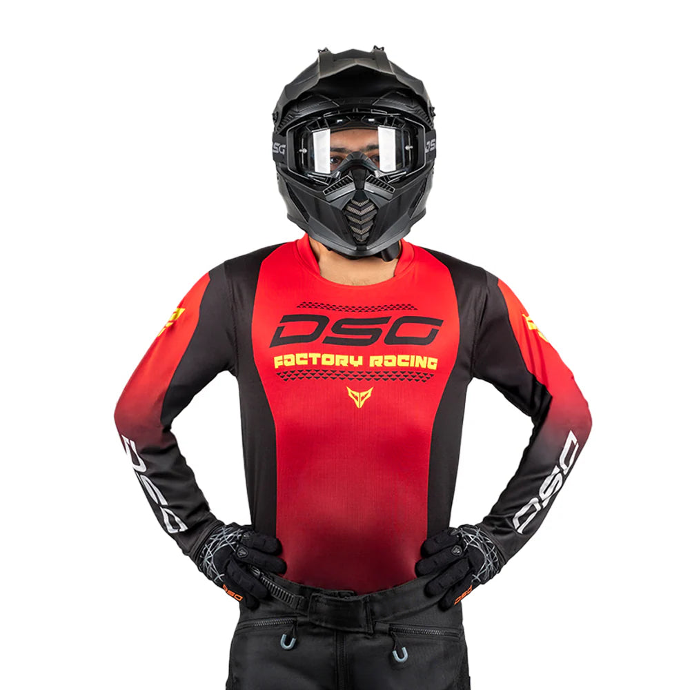 DSG FACTORY RACING JERSEY: BLACK RED GREEN FLUO