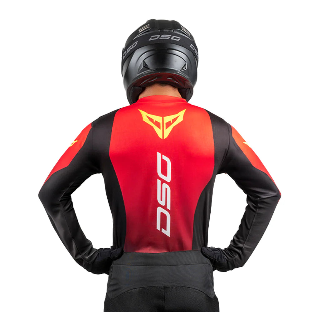 DSG FACTORY RACING JERSEY: BLACK RED GREEN FLUO