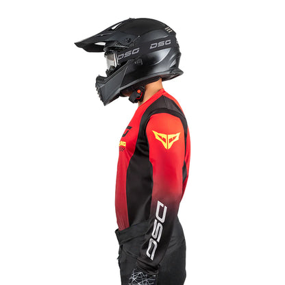 DSG FACTORY RACING JERSEY: BLACK RED GREEN FLUO