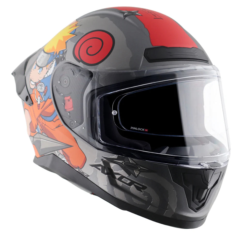 AXOR SABER NARUTO HELMET DULL BLACK ORANGE