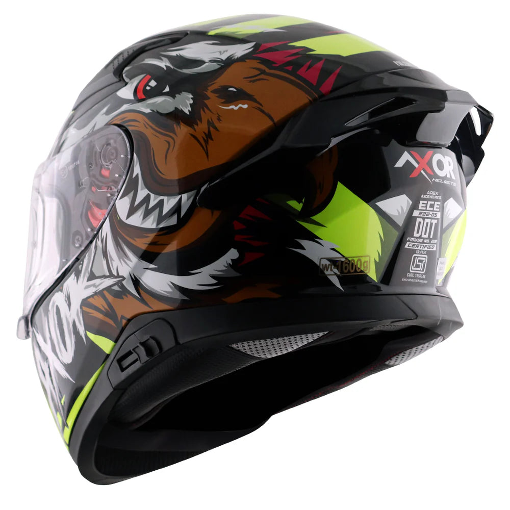 AXOR APEX FALCON HELMET BLACK NEON YELLOW