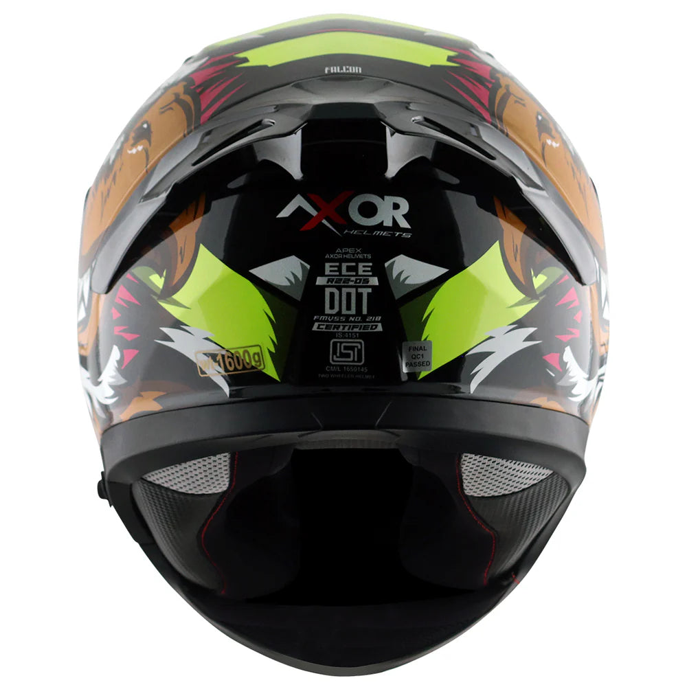 AXOR APEX FALCON HELMET BLACK NEON YELLOW