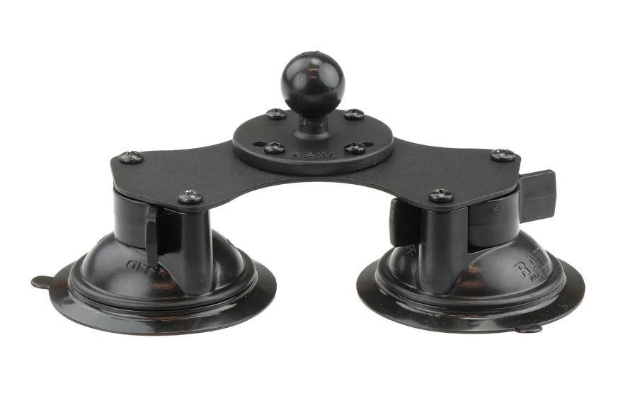 RAM BASE- TWIST-LOCK DUAL SUCTION CUP BASE WITH BALL 25MM