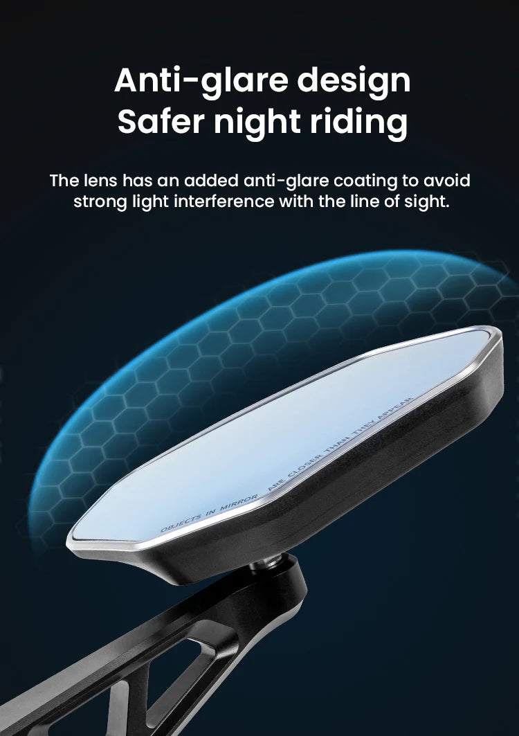 LOBOO RM03-LITE FOLDABLE ADV MIRROR | 1200R WIDE ANGLE & ANTI GLARE | UNIVERSAL FIT