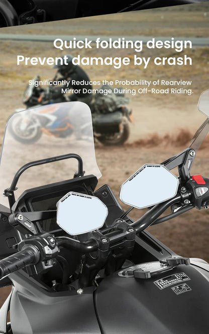 LOBOO RM03 ANGULAR FOLDABLE MIRROR | ANTI GLARE | UNIVERSAL FIT