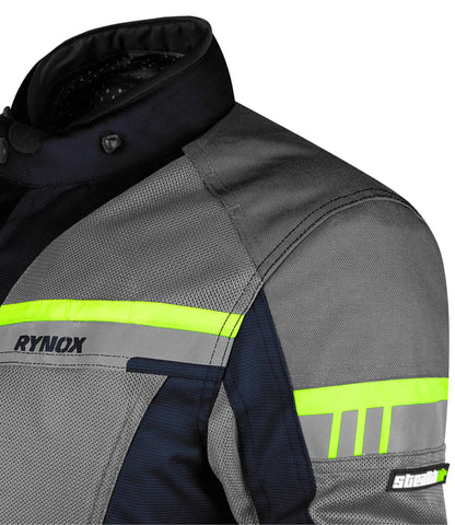 RYNOX STEALTH AIR PRO JACKET-BLUE HI-VIZ GREEN