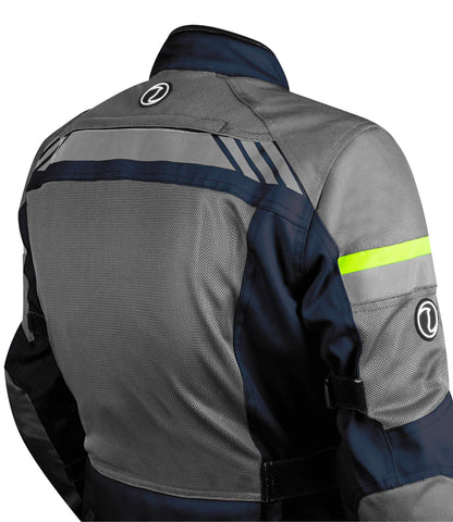 RYNOX STEALTH AIR PRO JACKET-BLUE HI-VIZ GREEN