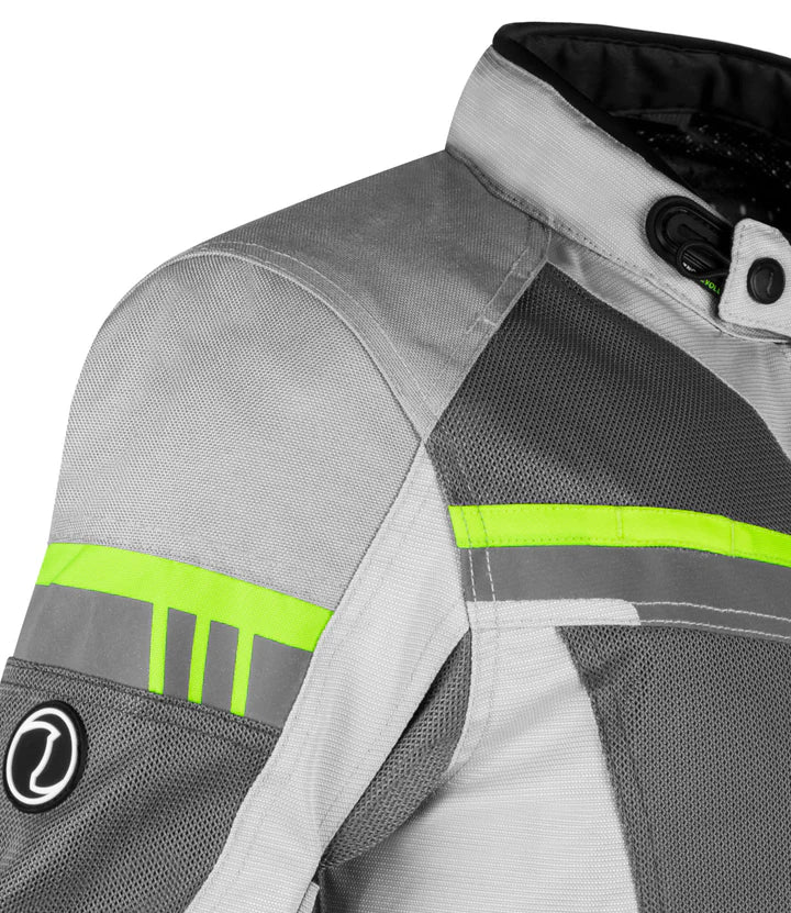 RYNOX STEALTH AIR PRO JACKET-GREY HI-VIZ GREEN