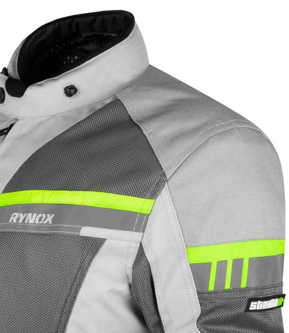 RYNOX STEALTH AIR PRO JACKET-GREY HI-VIZ GREEN