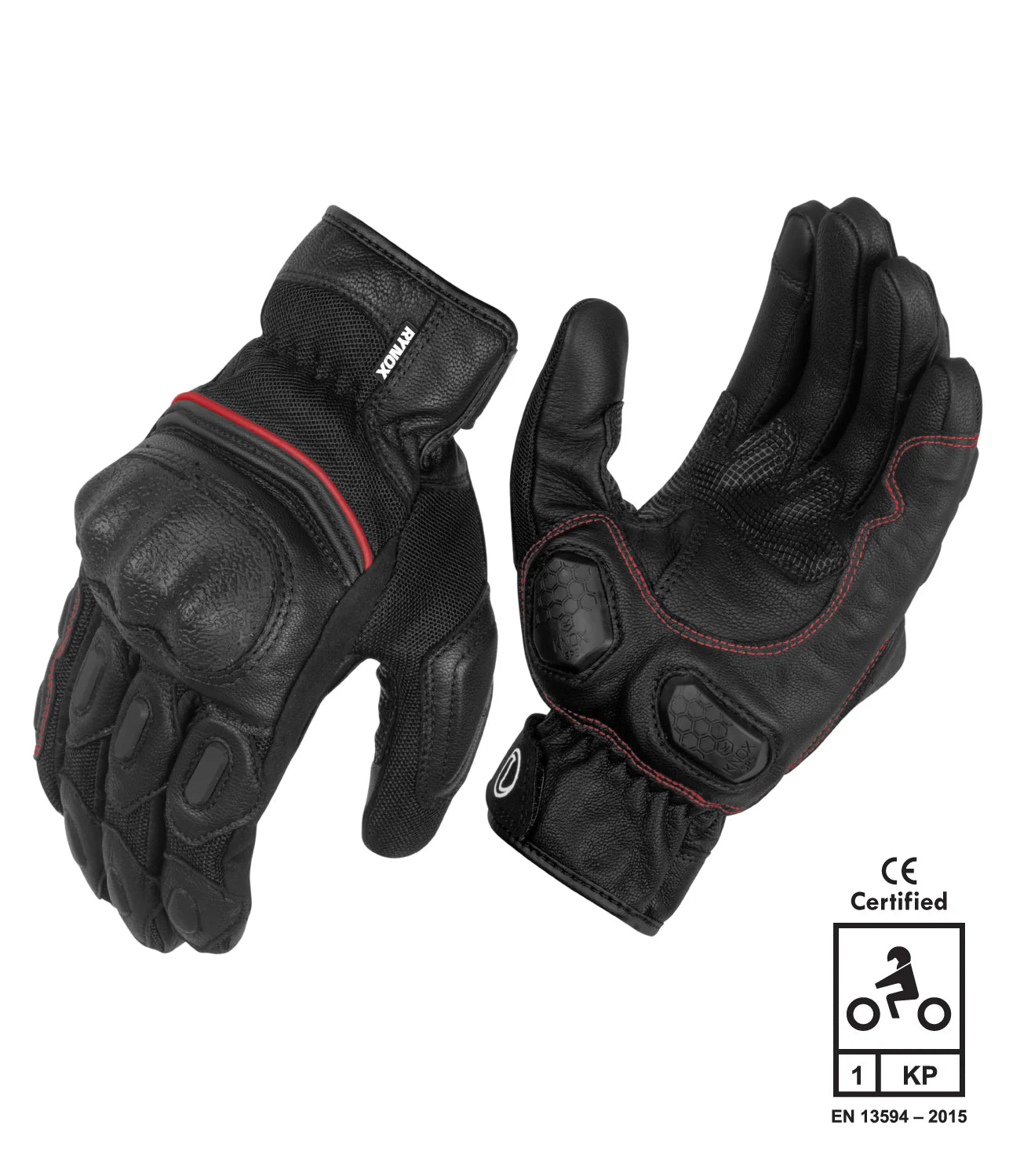 Rynox Tornado Pro 3 Gloves  Black Red