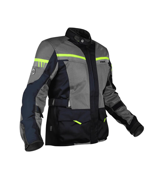 RYNOX STEALTH AIR PRO JACKET-BLUE HI-VIZ GREEN