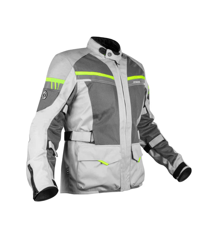 RYNOX STEALTH AIR PRO JACKET-GREY HI-VIZ GREEN