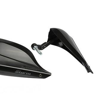 BARKBUSTERS STORM HANDGUARD – SINGLE POINT BAR END MOUNT FOR HOLLOW HANDLEBARS – BLACK