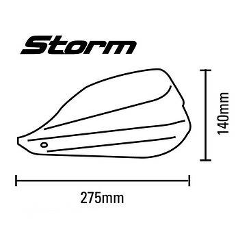 BARKBUSTERS STORM HANDGUARD – SINGLE POINT BAR END MOUNT FOR HOLLOW HANDLEBARS – BLACK