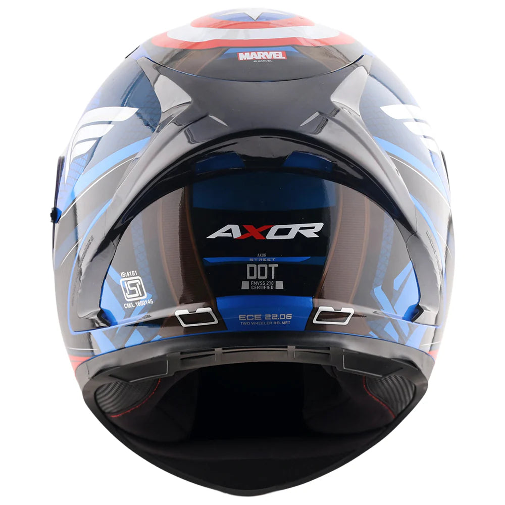AXOR STREET MARVEL CAPTAIN AMERICA HELMET BLUE RED WHITE