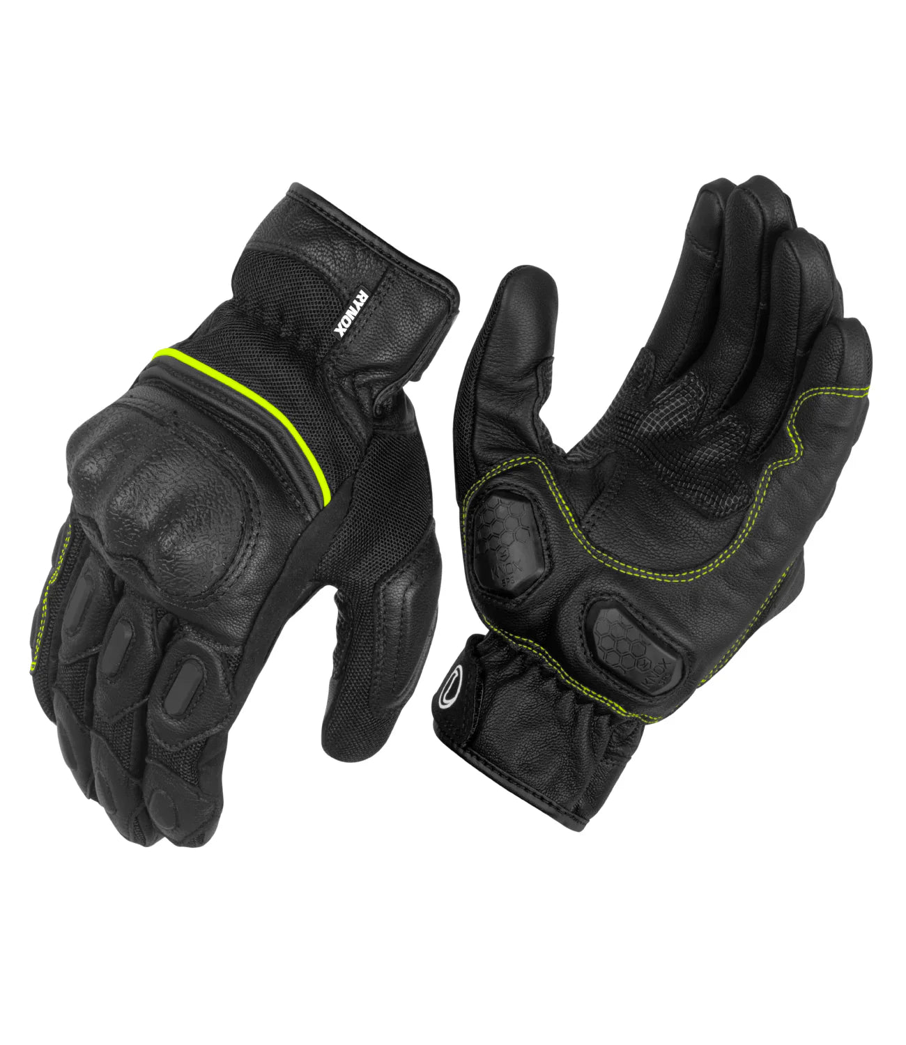 Rynox Tornado Pro 3 Gloves  Black Hi-Viz Green