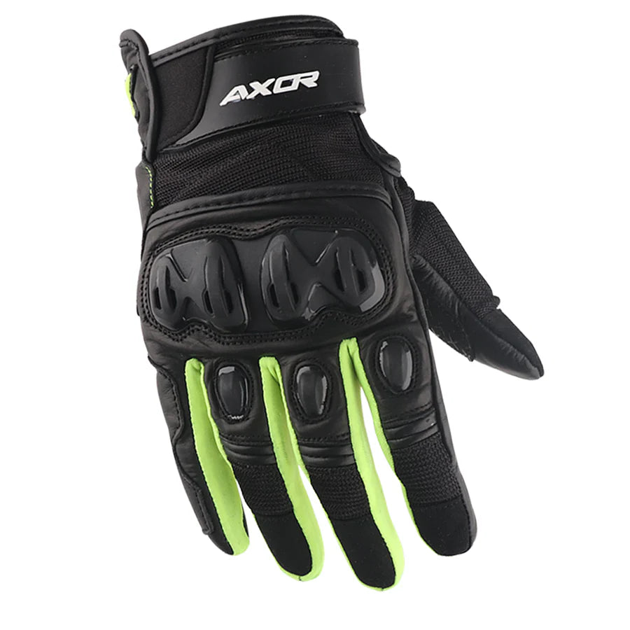 AXOR VIPER RIDING BLACK GLOVES BLACK NEON GREEN