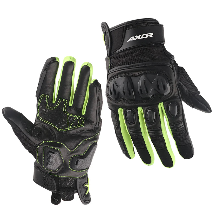 AXOR VIPER RIDING BLACK GLOVES BLACK NEON GREEN