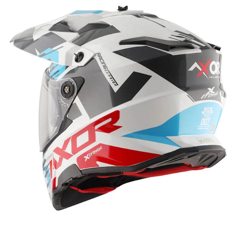 AXOR X-CROSS X1 DUAL VISOR HELMET - WHITE RED