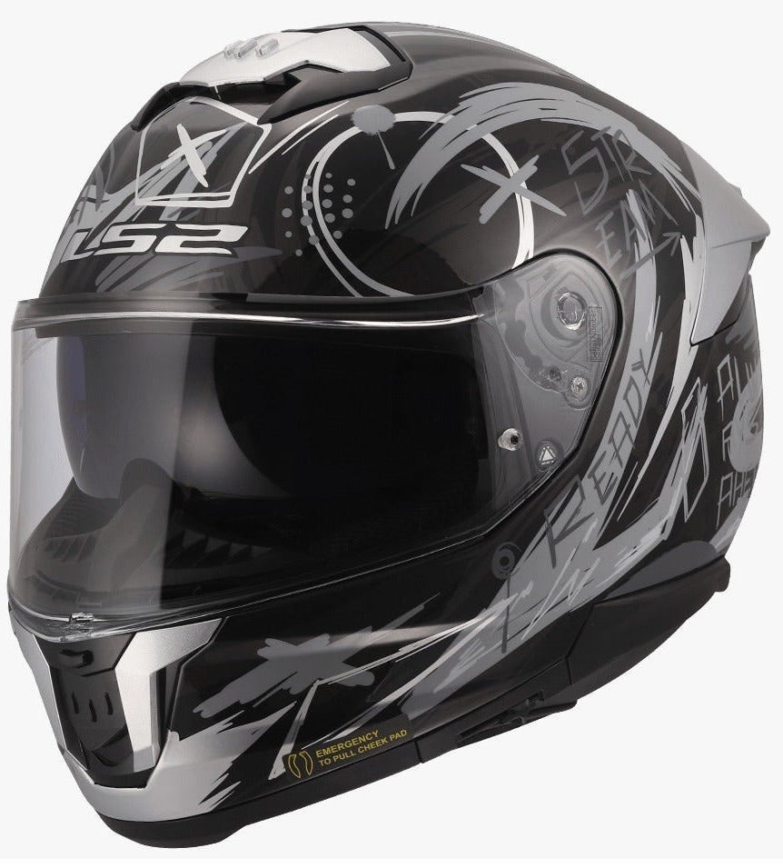 LS2 FF320 STREAM II SCRATCHES BLACK NARDO GREY
