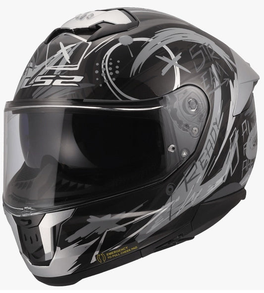 LS2 FF320 STREAM II SCRATCHES BLACK NARDO GREY